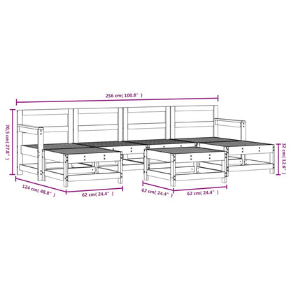 Vidaxl Juego De Muebles Jardín 7 Pzas Madera Maciza Pino Marrón Miel_2