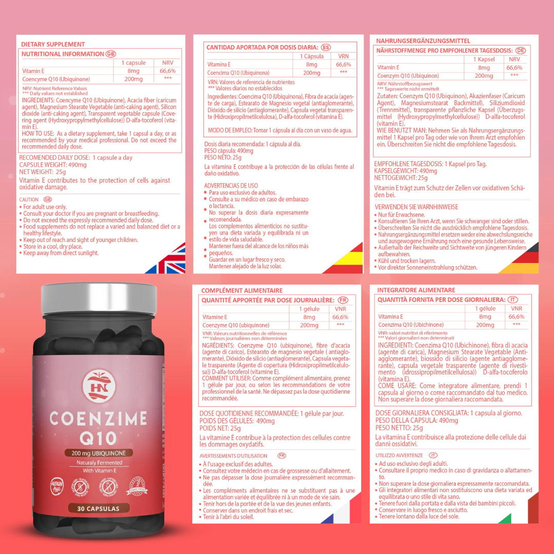 Coenzima Q10 200mg - 30 Caps - Mejora La Energía, Salud Cardiovascular Y Aumenta La Función Muscular_4