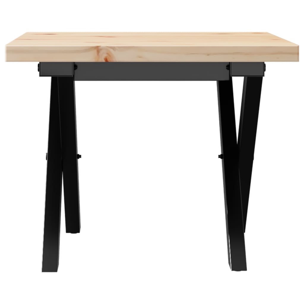 Mesa De Centro Marco X Madera Maciza Pino Y Acero 40x40x35,5 Cm_2