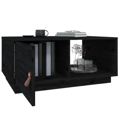 Mesa De Centro De Madera Maciza De Pino Negro 80x50x35,5 Cm_3