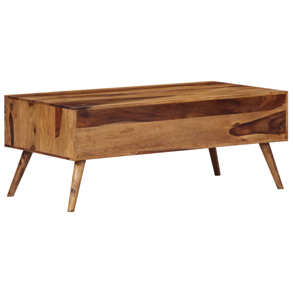 Mesa De Centro De Madera Maciza 100x50x39 Cm_0