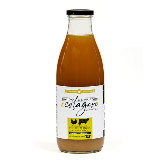 Caldo de Osso de Frango e Carne Biológico Ecolagen com Legumes 1L