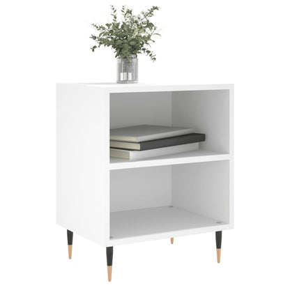 Mesita De Noche Madera De Ingeniería Blancp 40x30x50 Cm_1