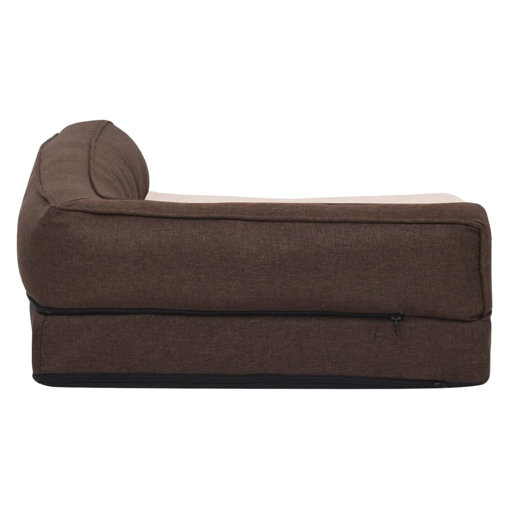 Vidaxl Colchón De Cama De Perro Ergonómico Aspecto Lino Marrón 60x42cm_3