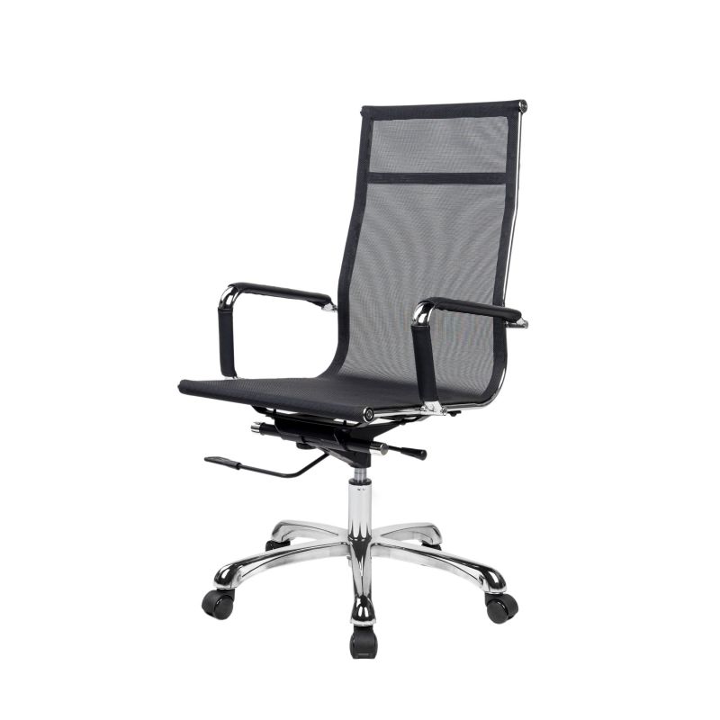 Silla De Oficina Bolonia Malla, Negro, 58 X 108–112 X 62,5_1