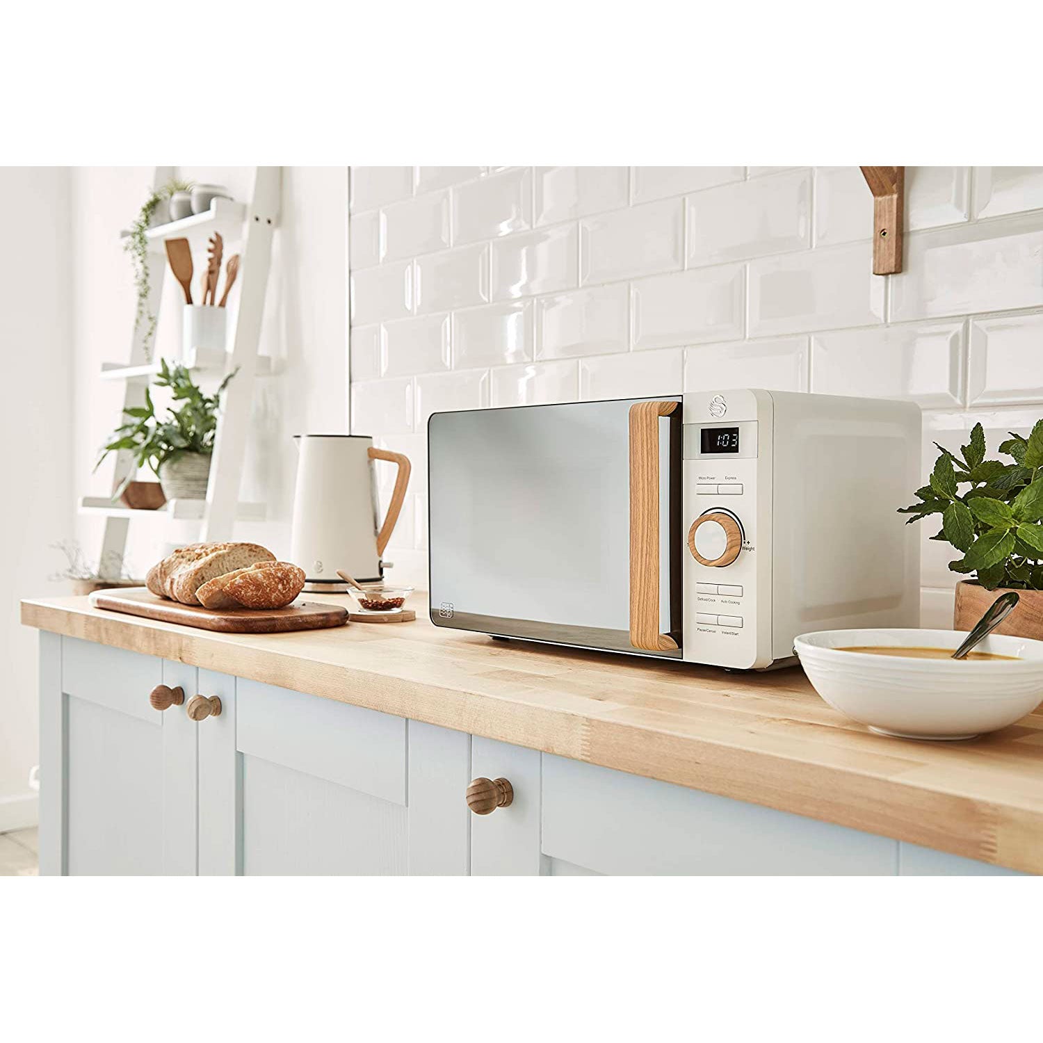 Swan Nordic Set Desayuno, Hervidor Agua 1,7l, Tostadora 2 Rebanadas, Microondas 20l Digital, Strp1060whtneu, Blanco_4