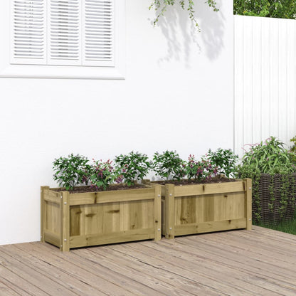 Jardineras De Exterior 2 Unidades Madera Impregnada De Pino_1