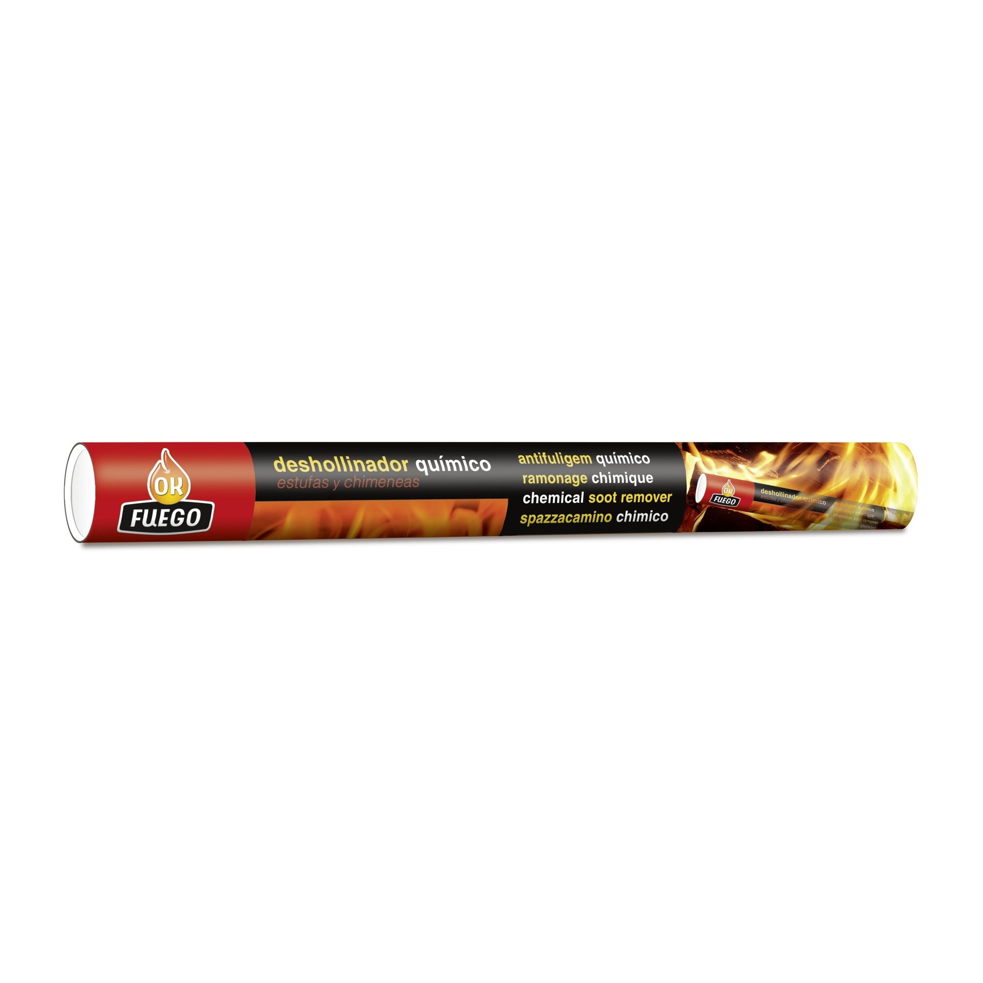 Tubo deshollinador Okfuego 175 g – limpieza química de chimeneas y estufas