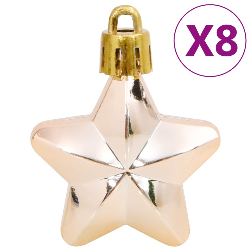 Juego De Bolas De Navidad 111 Pzas Poliestireno Oro Rosa / Vetonek_1