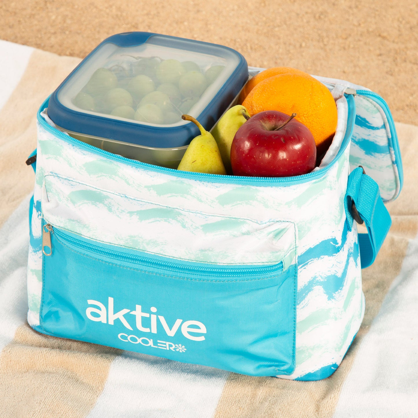 Aktive Pack Playa Con Sombrilla + Nevera Térmica 15l + 2 Sillas Baja Plegable  45x50x50 Cm (4 Piezas)_2