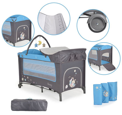 Cuna De Viaje Con Cambiador Sleepy Blue_0