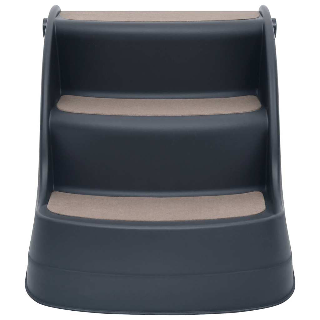 Escalera Para Perros Plegable De 3 Peldaños Gris Oscuro_2