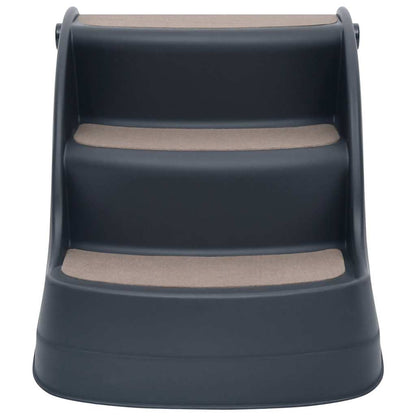 Escalera Para Perros Plegable De 3 Peldaños Gris Oscuro_2