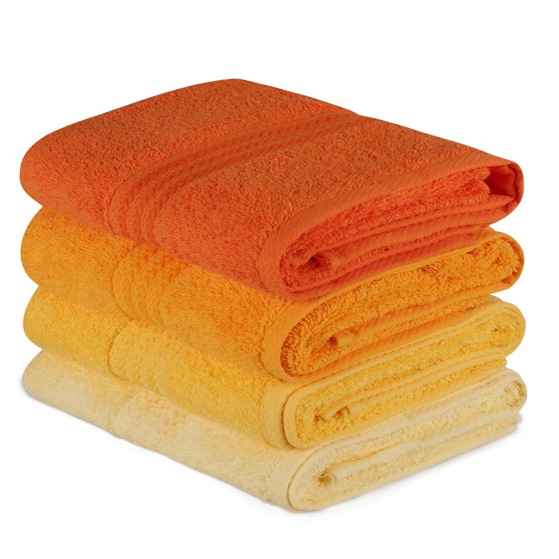 Juego De Toallas De Mano (4 Piezas) Amarillo Claro, Amarillo, Naranja Pálida Y Naranja_0