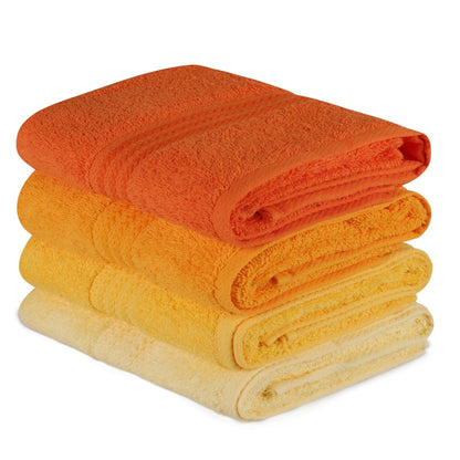 Juego De Toallas De Mano (4 Piezas) Amarillo Claro, Amarillo, Naranja Pálida Y Naranja_0