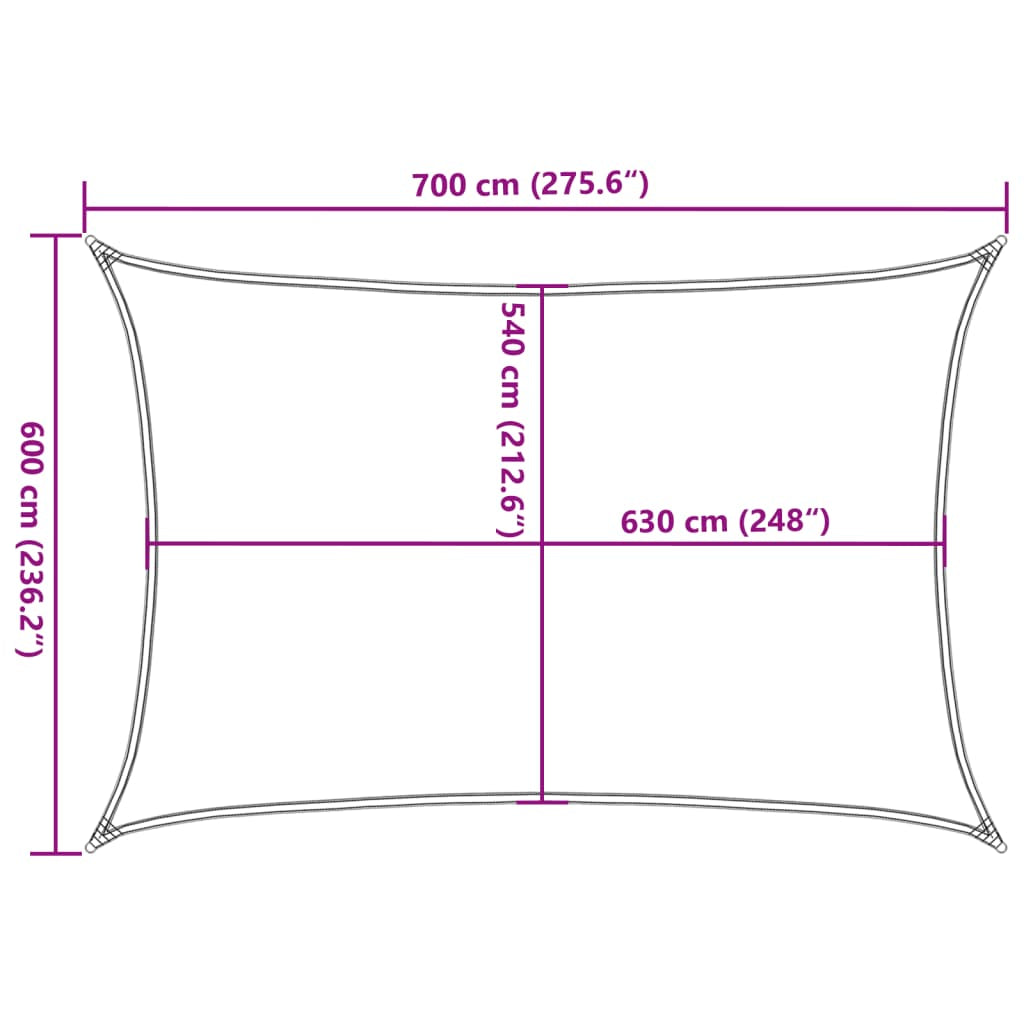 Vidaxl Toldo De Vela Hdpe Terracota 160 G/m² 6x7 M_2