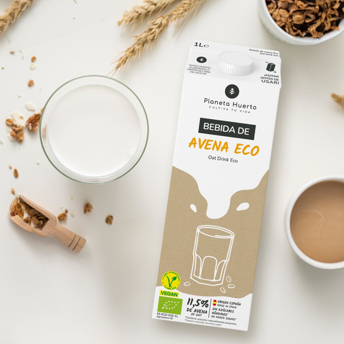 Pack de 12 bebidas de aveia Planeta Huerto ECO 1L