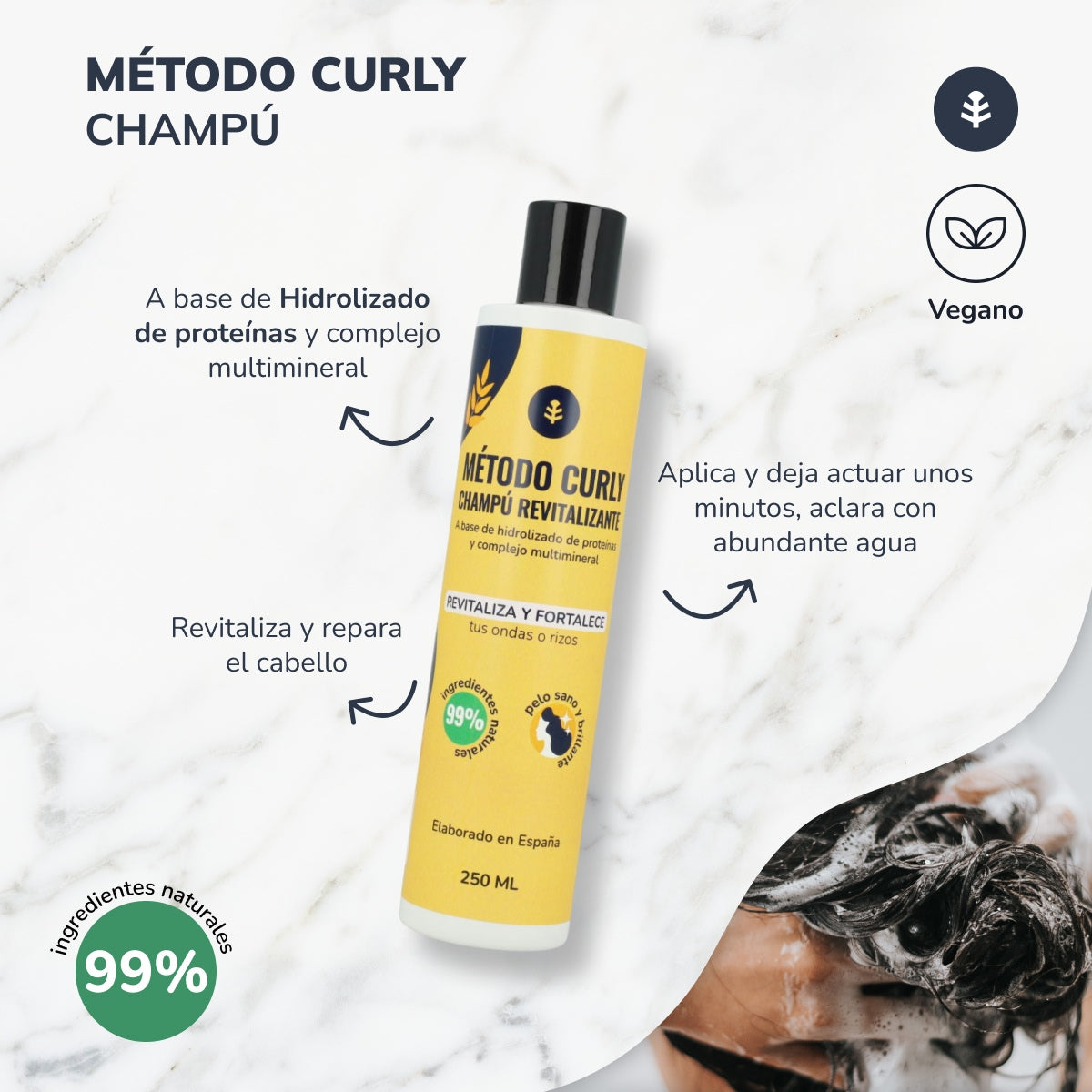 Champô de Proteína Hidrolisada Planeta Huerto Curly Method 250 ml