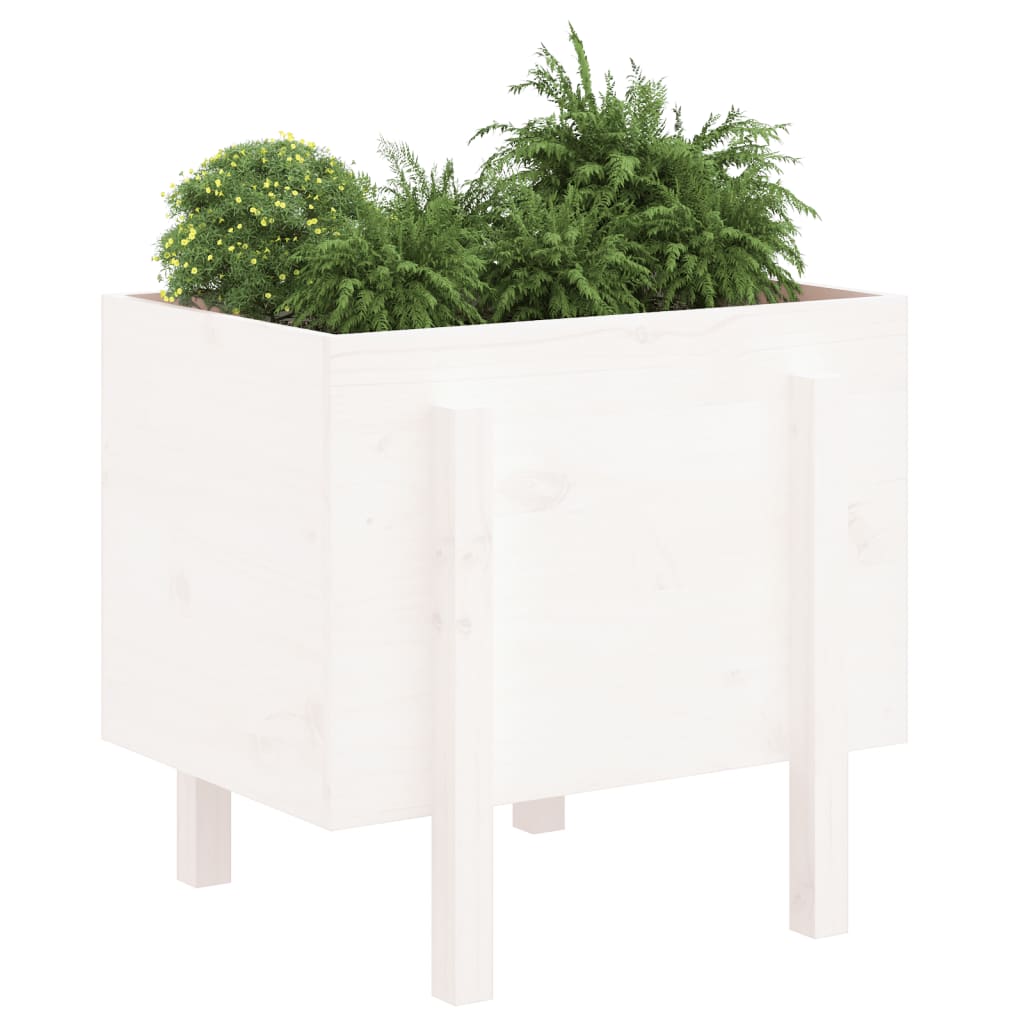 Jardinera De Madera Maciza De Pino Blanco 62x50x57 Cm_2