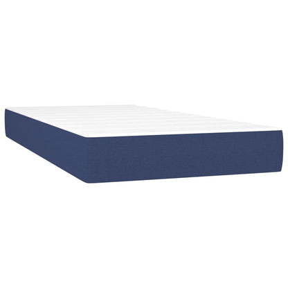Cama Box Spring Con Colchón Y Led Tela Azul 200x200 Cm / Vetonek_2