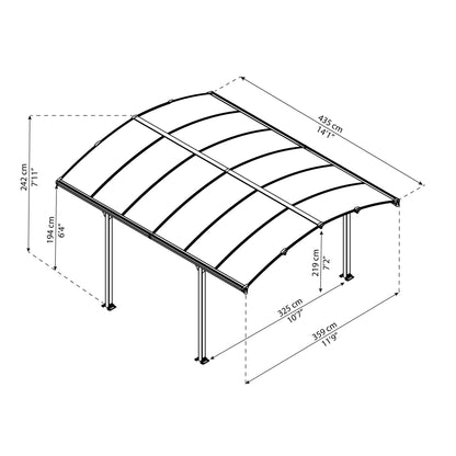 Gazebo Tucson gazebo 435x360 cm 