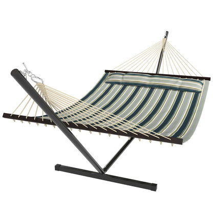 Outsunny Hamaca Con Soporte Almohada Desmontable 353x94x115 Cm Verde_0