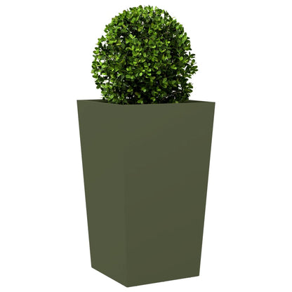 Jardinera De Acero Verde Oliva 45x45x75 Cm_2