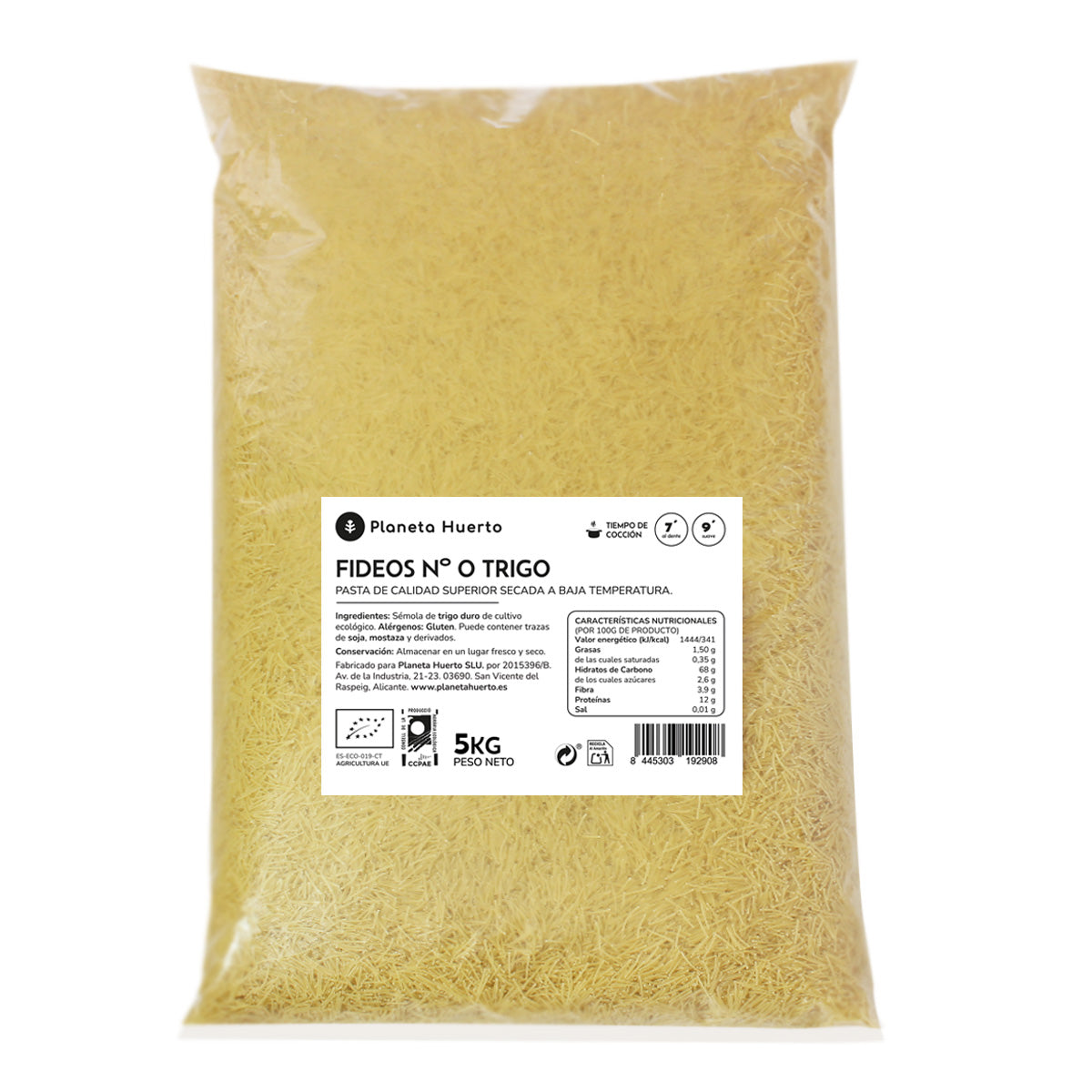 Noodles de Trigo Biológico Planeta Huerto nº 0 5 Kg
