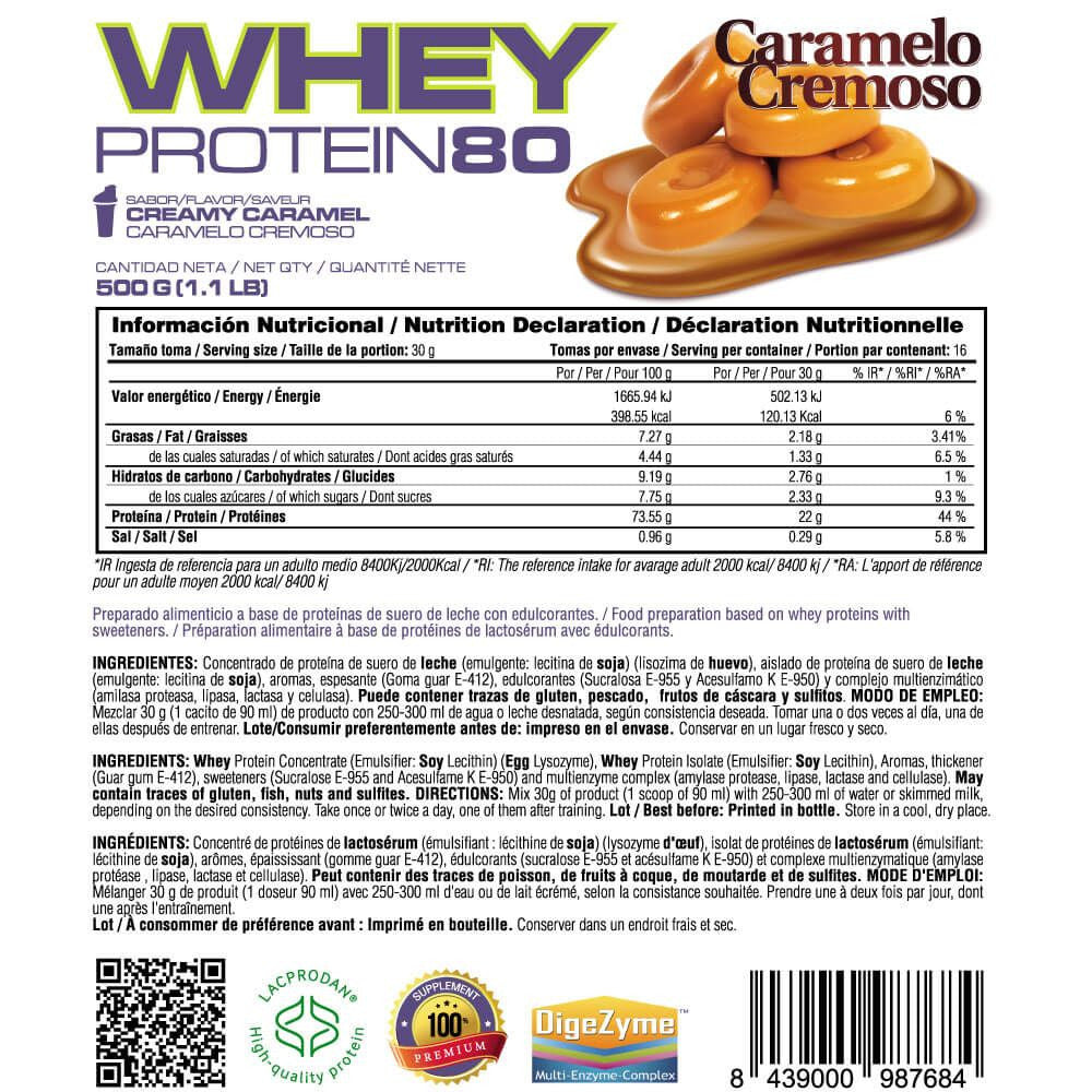 Whey Protein80 - 500g - Caramelo Cremoso - Aumenta La Masa Muscular - Masmusculo_4