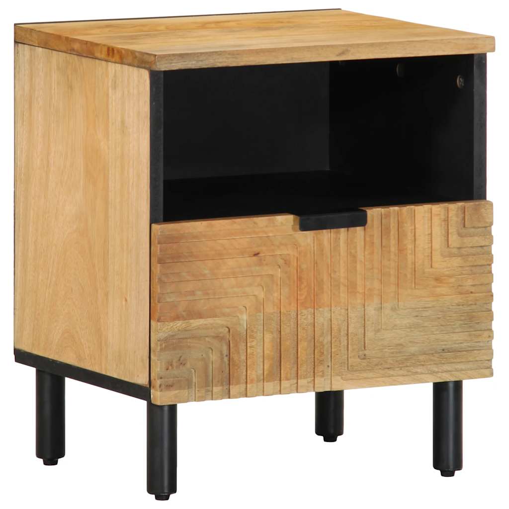 Mesitas De Noche 2 Uds Madera Maciza De Mango Marrón 40x33x46cm_0