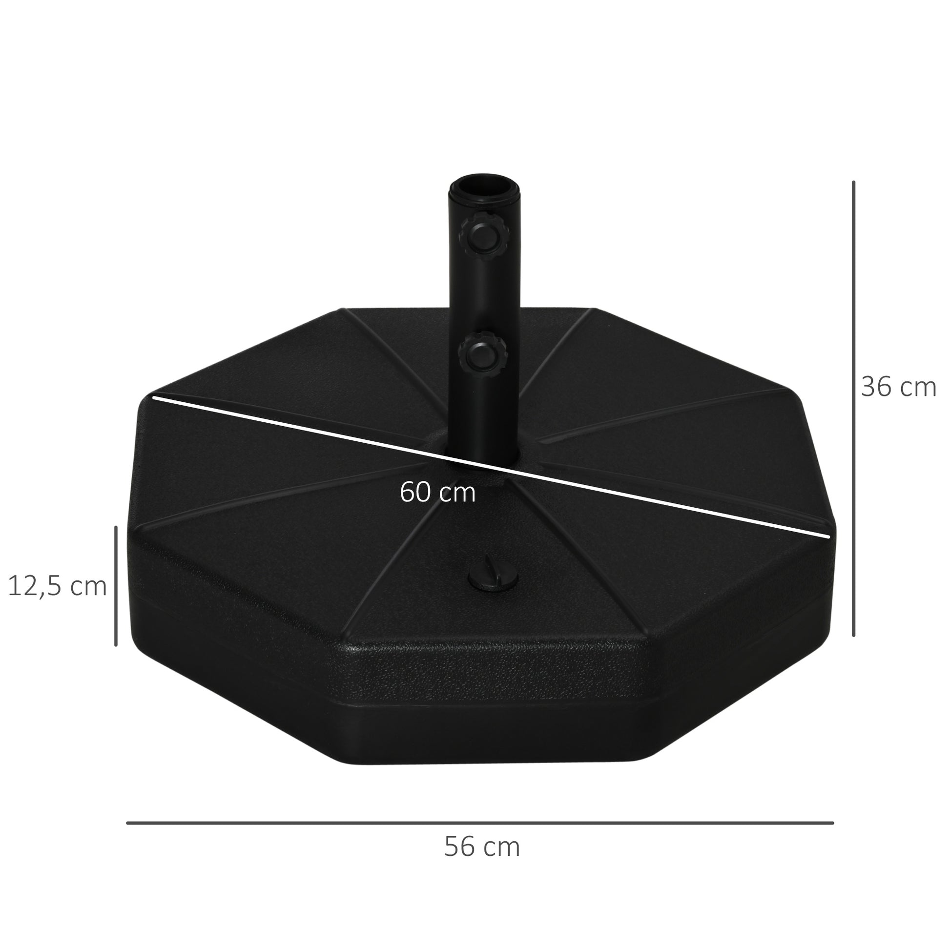 Outsunny Base De Sombrilla Rellenable De Agua 28 Kg Arena 40 Kg Terraza Jardín_2