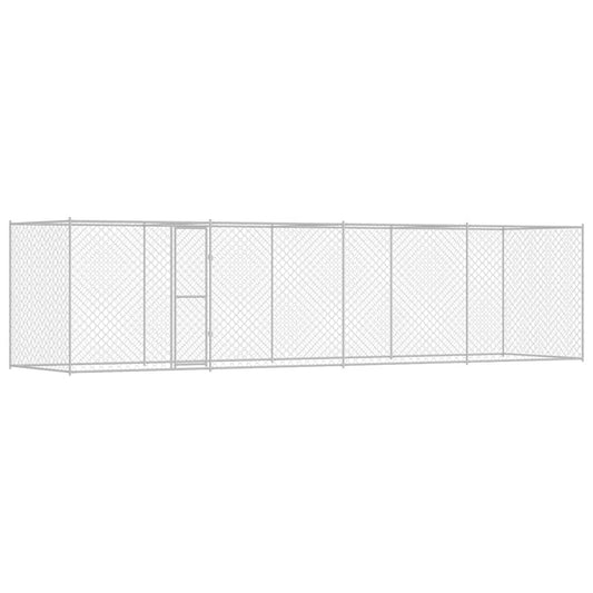 Jaula Para Perro Plateado 800 X 200 X 200 Cm Acero Galvanizado_0