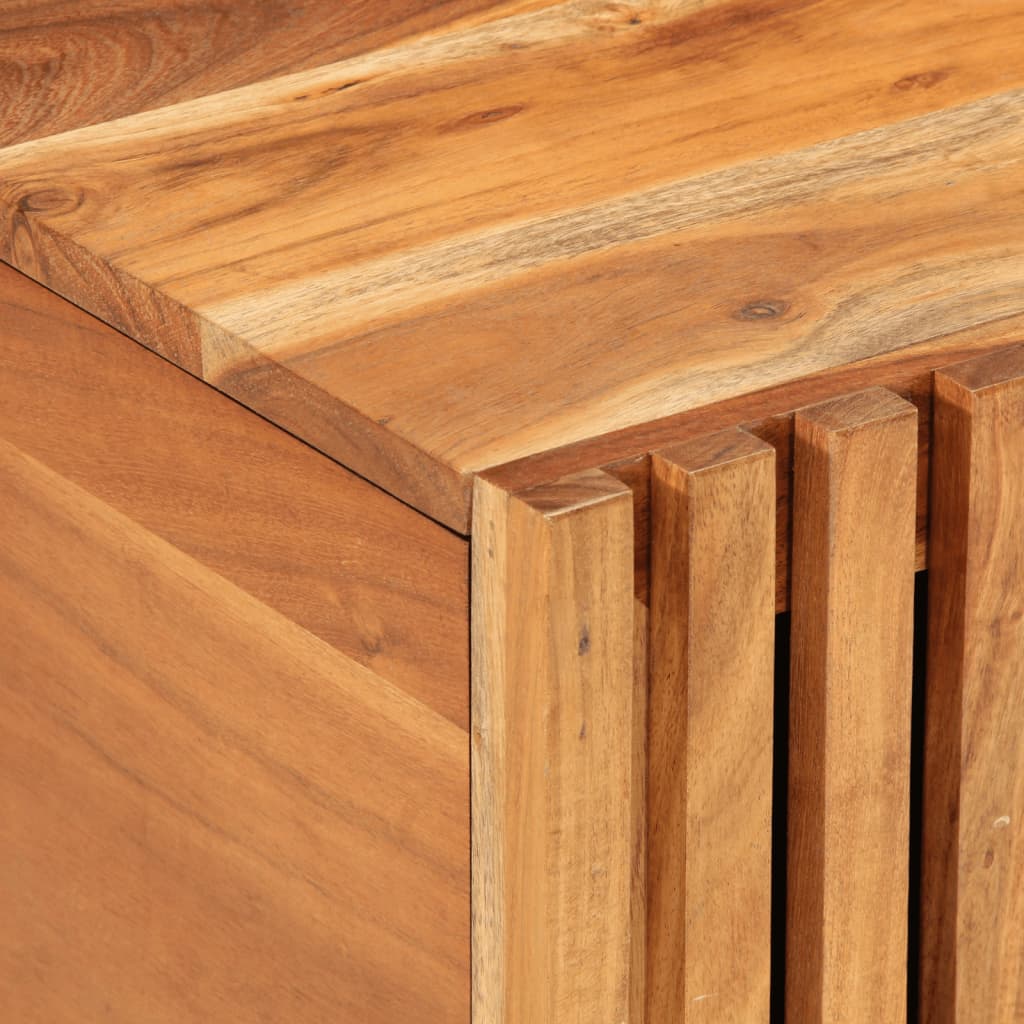 Mesa De Centro De Madera Maciza De Acacia 100x55x40 Cm_4