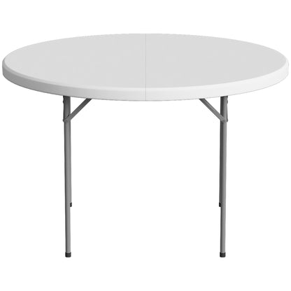 Mesa De Camping Outsunny Metal, Hdpe Blanco 120x120x74 Cm_4