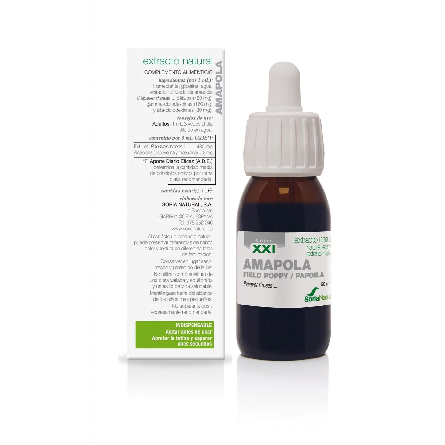 Extrato de Papoila Século XXI Soria Natural 50 ml
