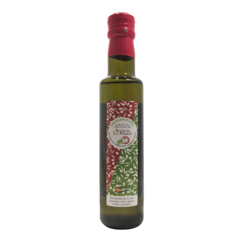 Aceite De Oliva Virgen Extra Macerado Al Tomate Seco Y Albahaca 25 Cl Cristal_0