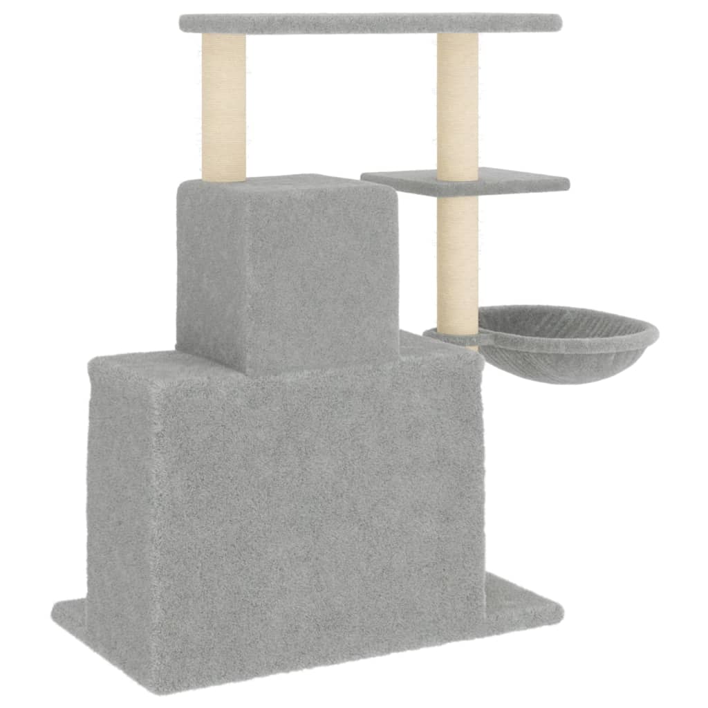 Rascador Para Gatos Con Postes De Sisal Gris Claro 83 Cm_4