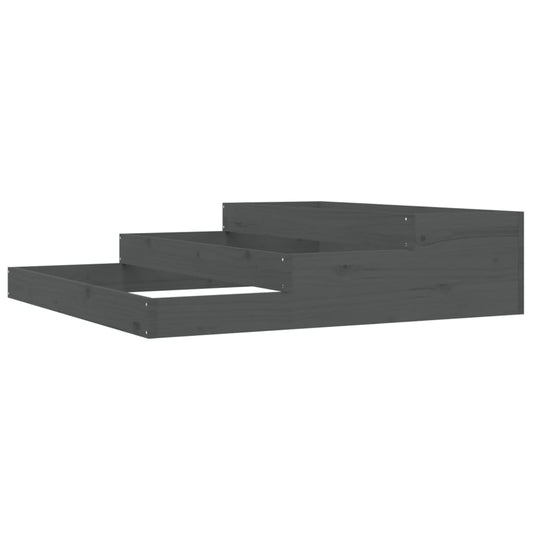 Jardinera De Madera Maciza De Pino Gris 107x107x27 Cm_0
