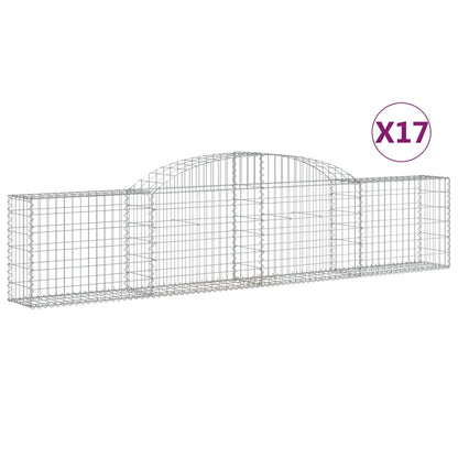 Cestas De Gaviones 17 Uds Forma De Arco Hierro 300x30x60/80 Cm_0