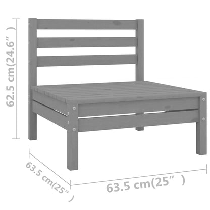 Juego De Muebles De Jardín 5 Piezas Madera Maciza De Pino Gris / Vetonek_5