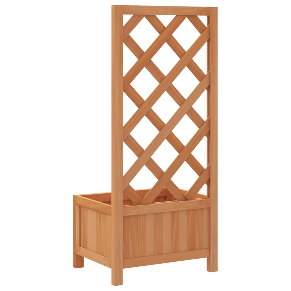 Jardinera Con Enrejado Marrón 40x30x90 Cm Madera Maciza De Abeto_5
