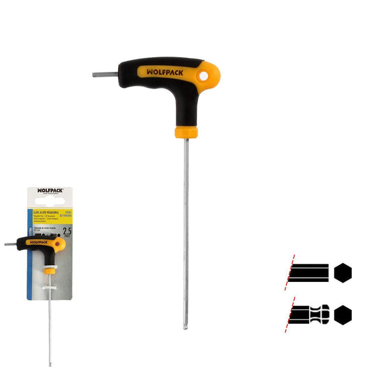 Llave Allen Con Bola Mango Bimaterial Soft Touch Forma T 2,5 Mm. Acero Cromo Vanadio, Destornillador Allen, Llave Hexagonal_0