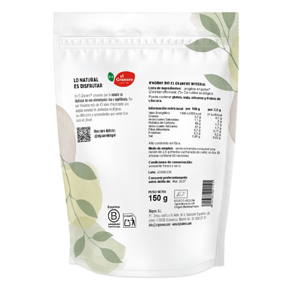 Gengibre Orgânico El Granero, 150 g
