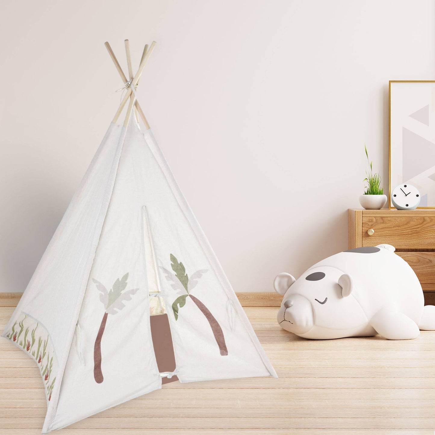 Well Home - Tipi De Algodón Y Poliéster En Color Blanco 103x103x160cm_2