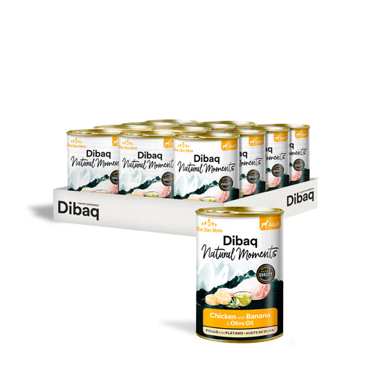 Dibaq Natural Moments Adulto Pollo Con Plátano, 12 Latas X 380gr_0