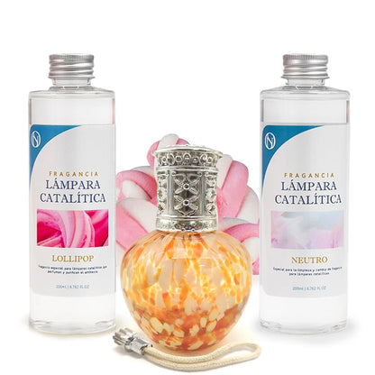 Pack Ahorro Lámpara Catalítica Drops Orange + Fragancia Lollipop 500ml + Limpiador Neutro 200ml + Mecha Repuesto_0