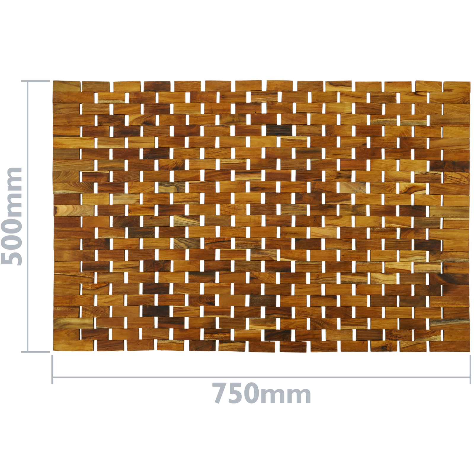 Tarima Alfombra Para Ducha Y Baño Enrollable 75 X 50 Cm De Madera De Teca Certificada_1