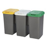 Conjunto 3 75 -liter De Reciclagem No Total De Plástico 79 X 33 X 48 Cm