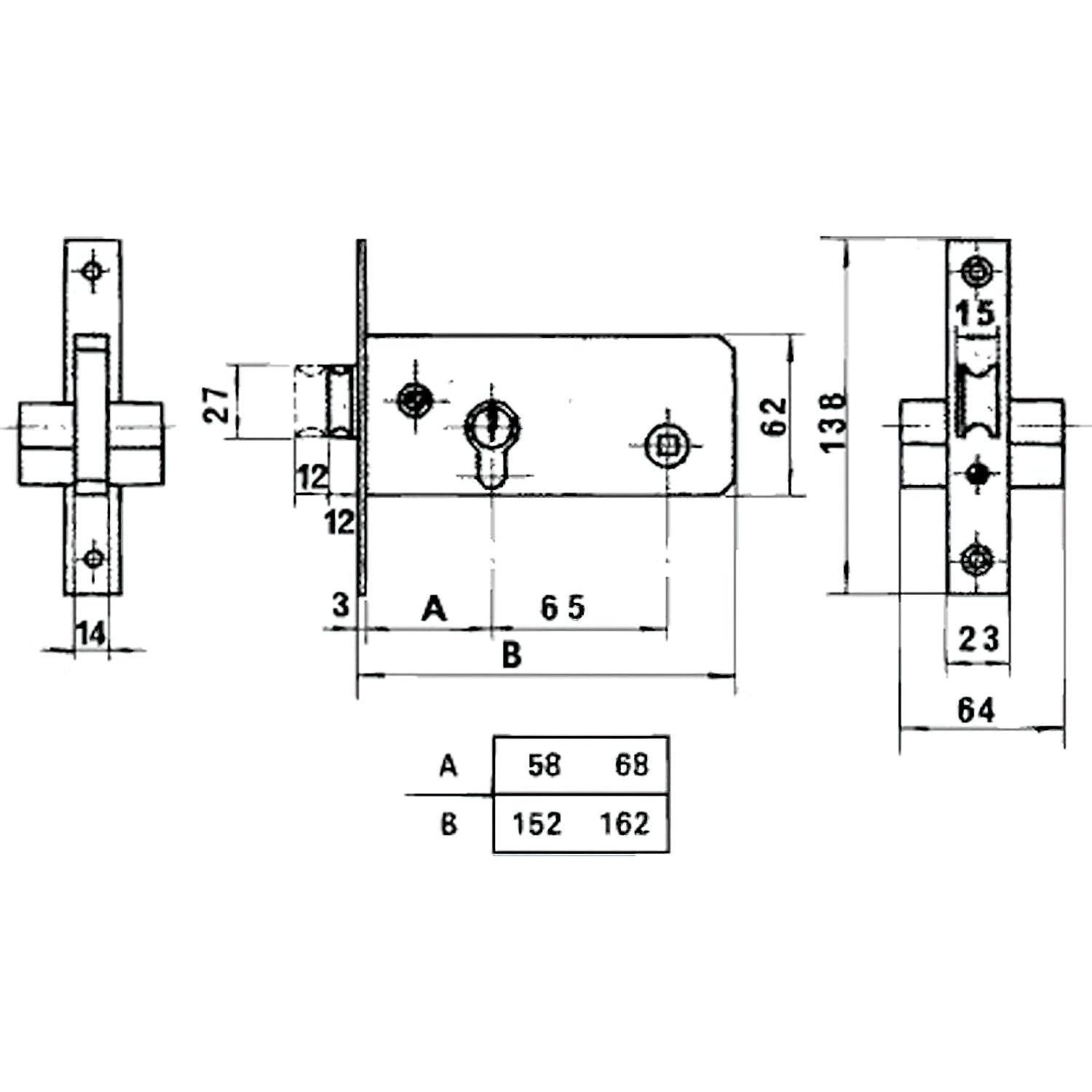 Cerradura Lince 5557         Inoxidable / 60 Mm.