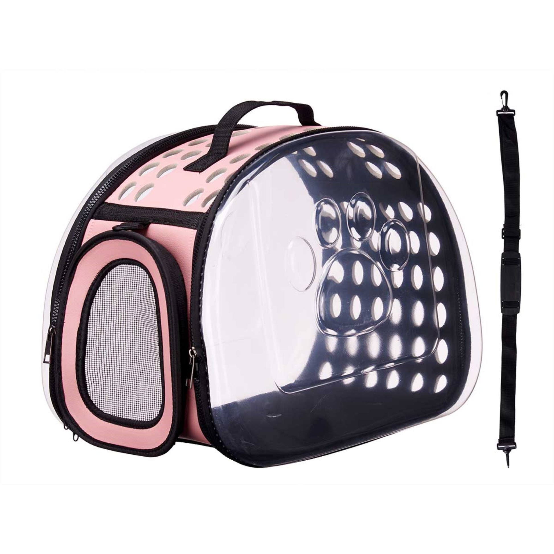 Well Home - Transportín Grande Plegable Para Mascotas 43x4x33cm Color Rosa_0